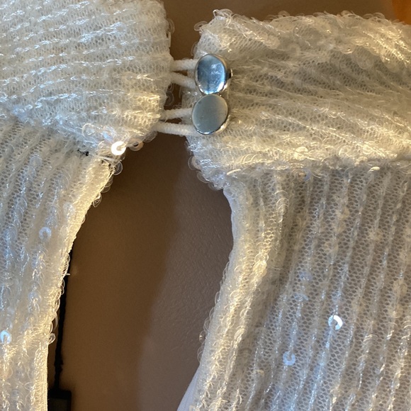 Sparkly Sequin White Lined Racerback Top NWT - Picture 5 of 6